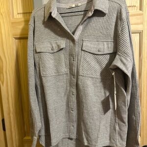 Dex Casual Gray Button-Down Shirt